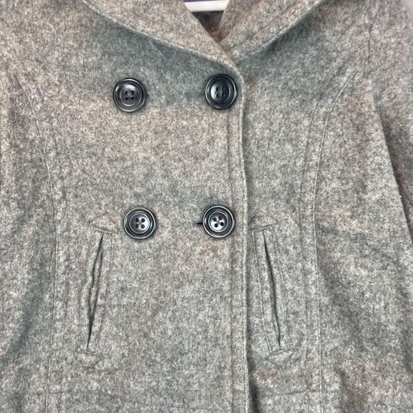 GAP Peacoat Jacket Women’s Size M Gray Double Breasted Pocket Wool Blend - Picture 2 of 12